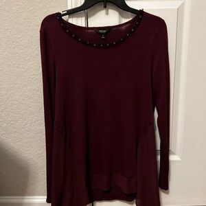 Jeweled collar sweater